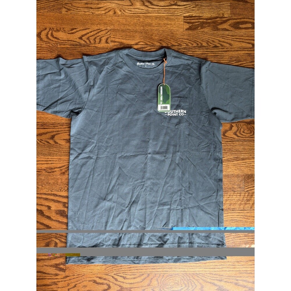 NEW Southern Point Co. Men's Small Blue Short Sleeve Graphic T Shirt Fishing